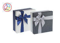 Recyclable Fancy Paper Gift Box / Plain White Gift Box With Bowknot