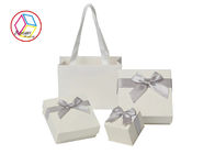 Personalized Jewelry Paper Gift Box For Ring Ear Stud White Pearl Color